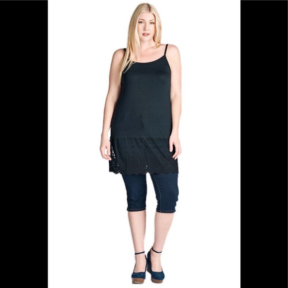 ♨️SOLD OUT!!♨️NWT Dress Top Extender W/ Lace Hem - Picture 2 of 5